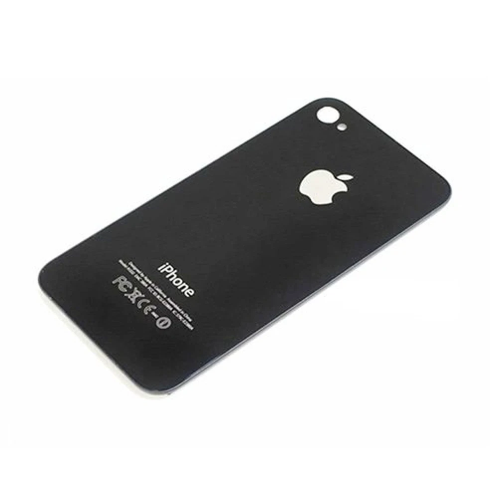 Coque arrière en verre iPhone 4S noir - Rechange Satkit