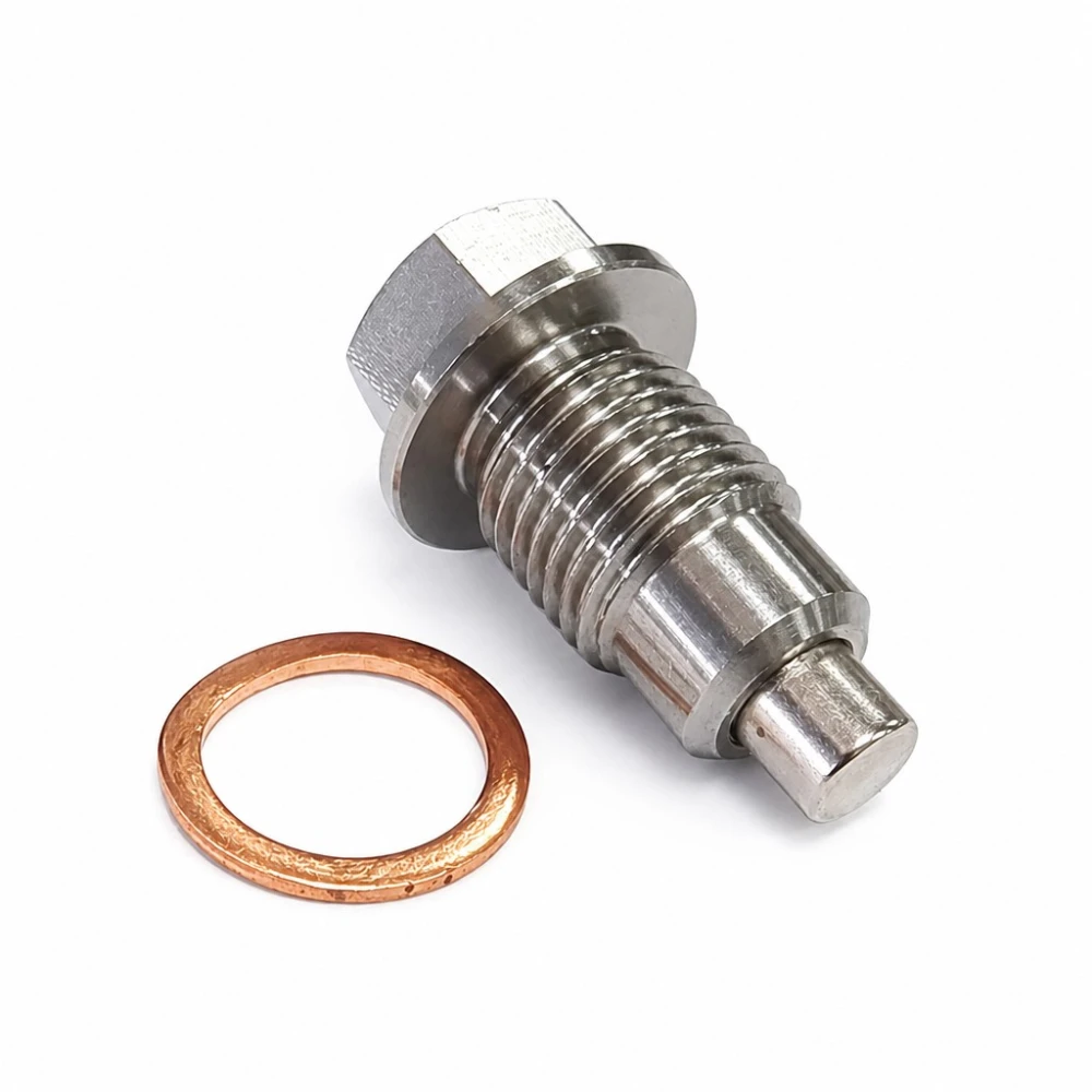 Bouchon de Vidange d'Huile Magnétique Inox M14 x 1,5 avec Joint - Carter Voiture Moto