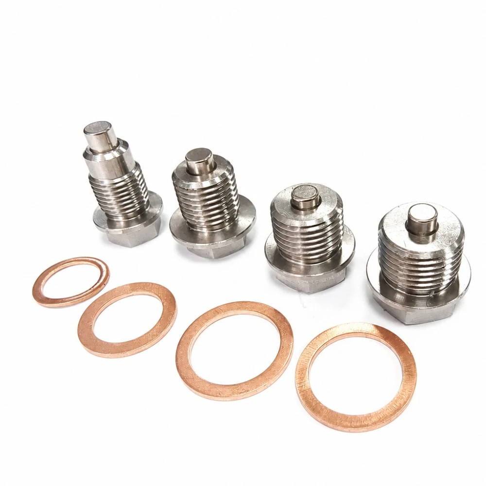 Bouchon de Vidange d'Huile Magnétique Inox M16 x 1,5 avec Joint - Carter Voiture Moto