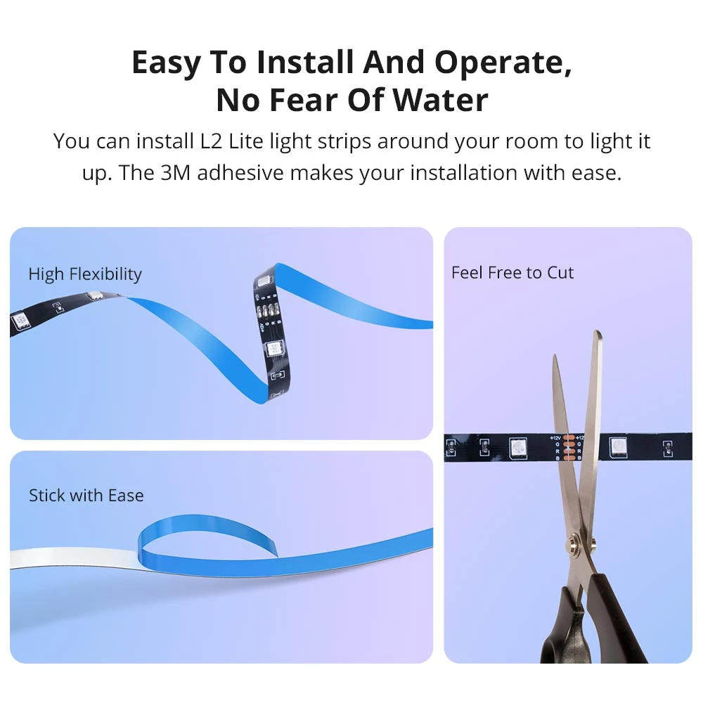 Ruban LED WiFi intelligent SONOFF L2 Lite 5 mètres avec télécommande et appli