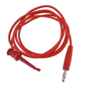 Amass Tl22080 Câble de test avec pince croco et fiche banane 1 m 16AWG rouge Satkit