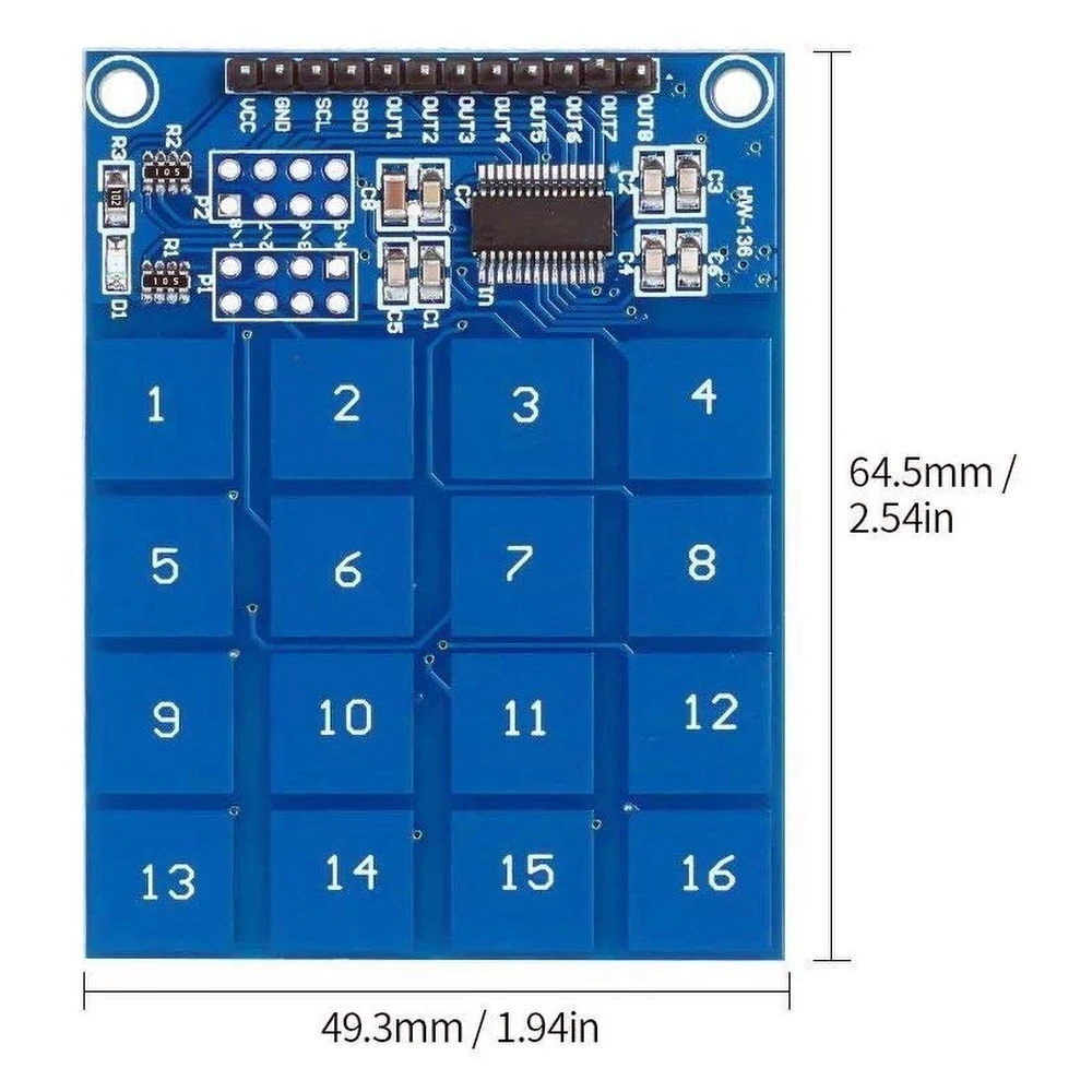 Module tactile capacitif TTP229 16 canaux pour Arduino