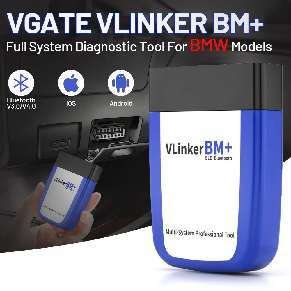 Vgate vLinker BM+ Scanner OBD2 Bluetooth pour BMW et MINI compatible iOS et Android