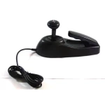 Vista lateral del volante gaming con pedales y marchas para consolas y PC