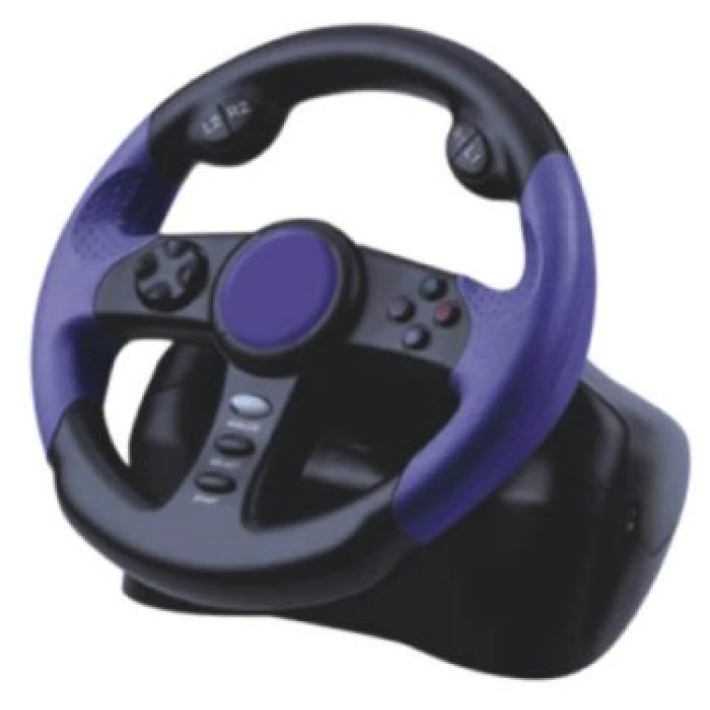 Volant de course pour Playstation 2 avec pédales et technologie Dual Shock